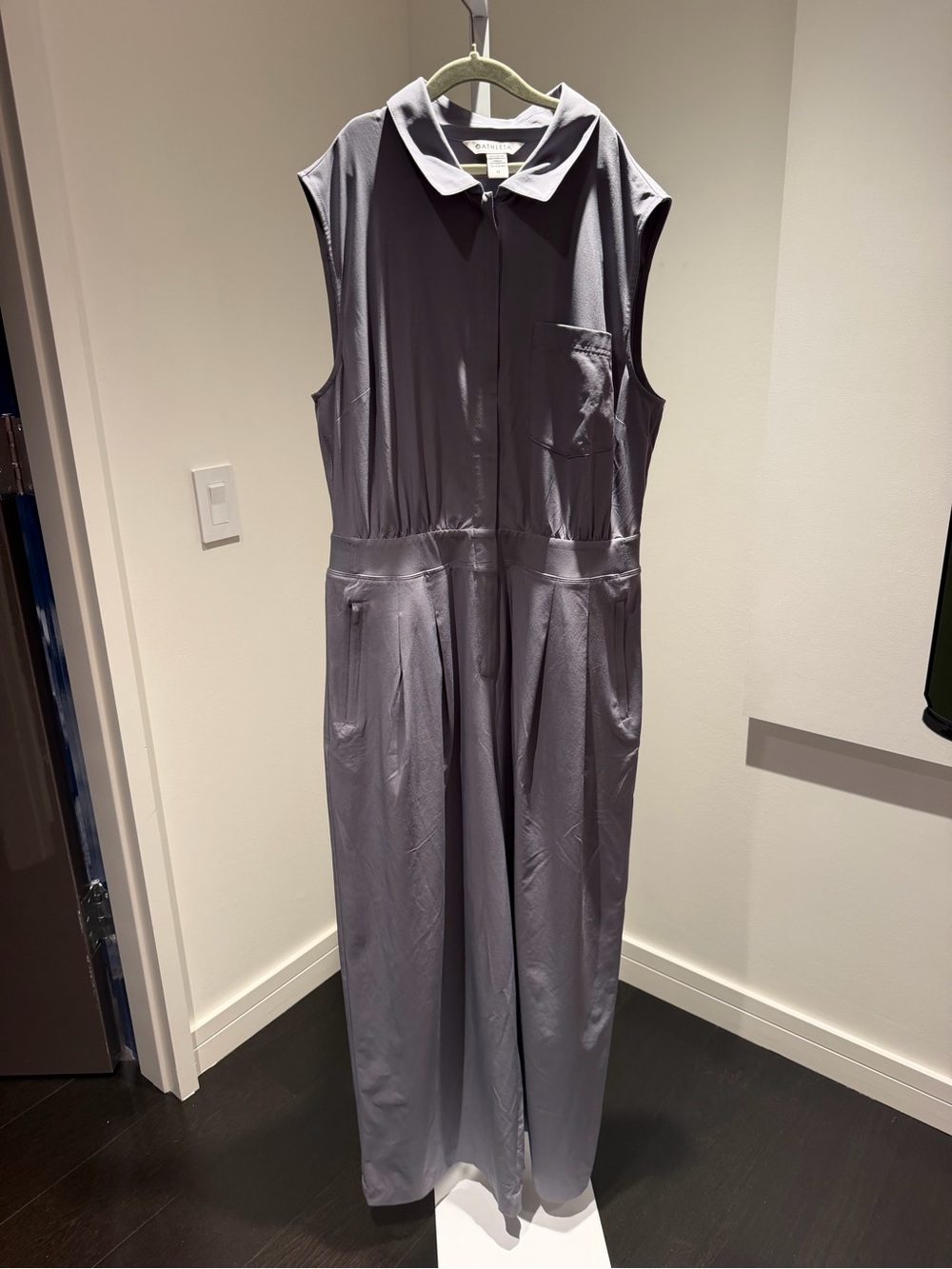 Athleta Lavender-Gray Zip Front Jumpsuit